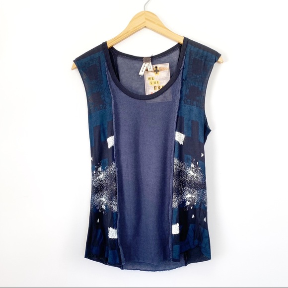 NWT Free People We The Free Graphic Mesh Top Small - Picture 1 of 8